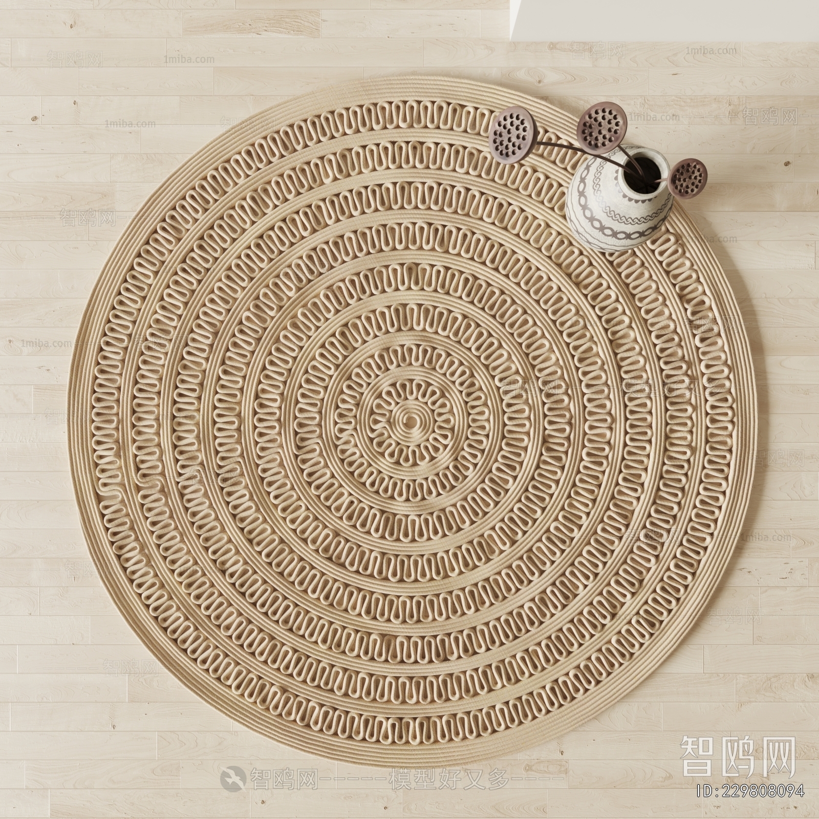 Wabi-sabi Style Circular Carpet