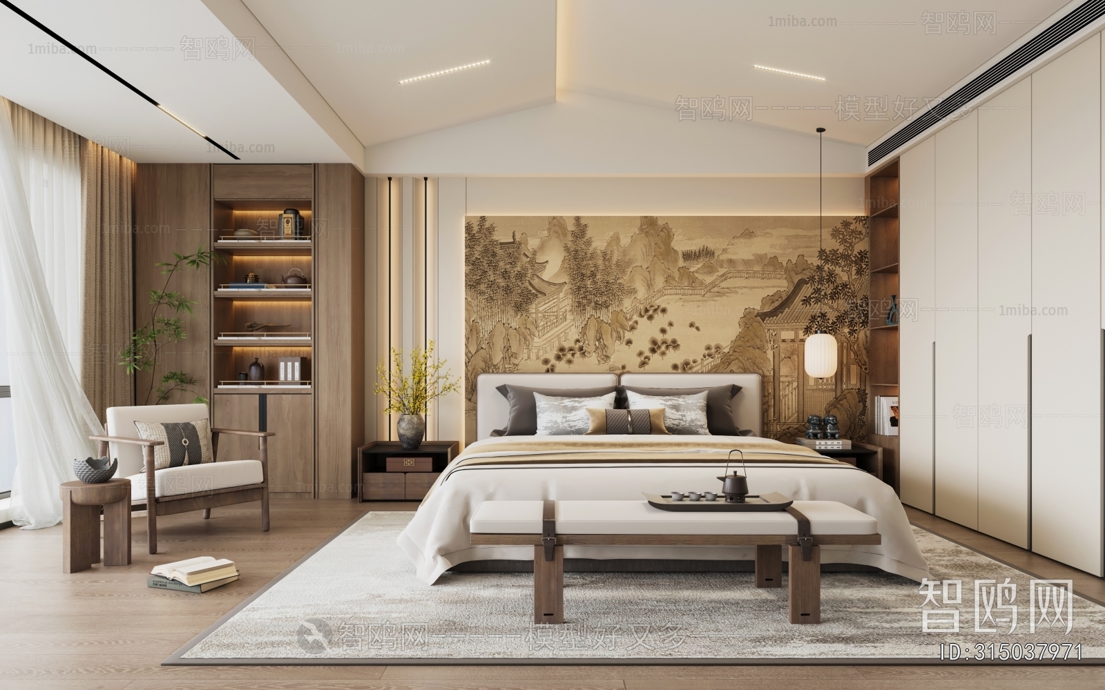 New Chinese Style Bedroom