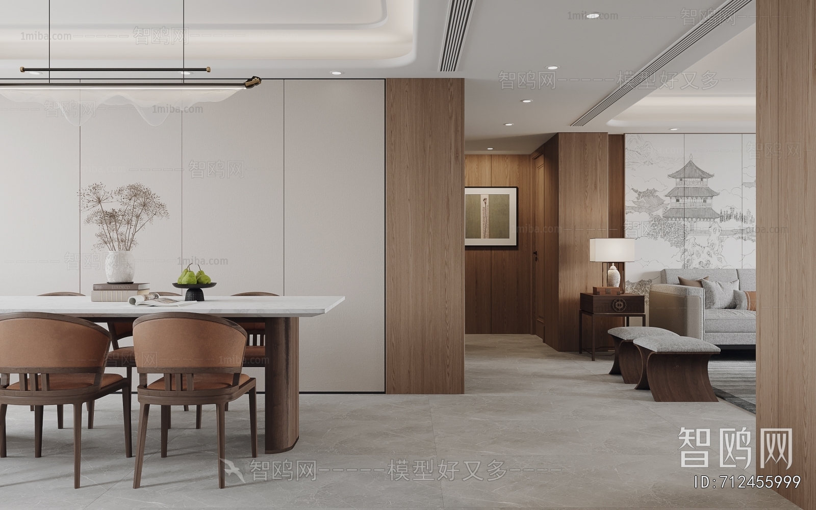 New Chinese Style A Living Room