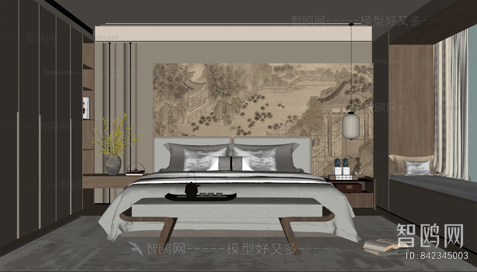 New Chinese Style Bedroom