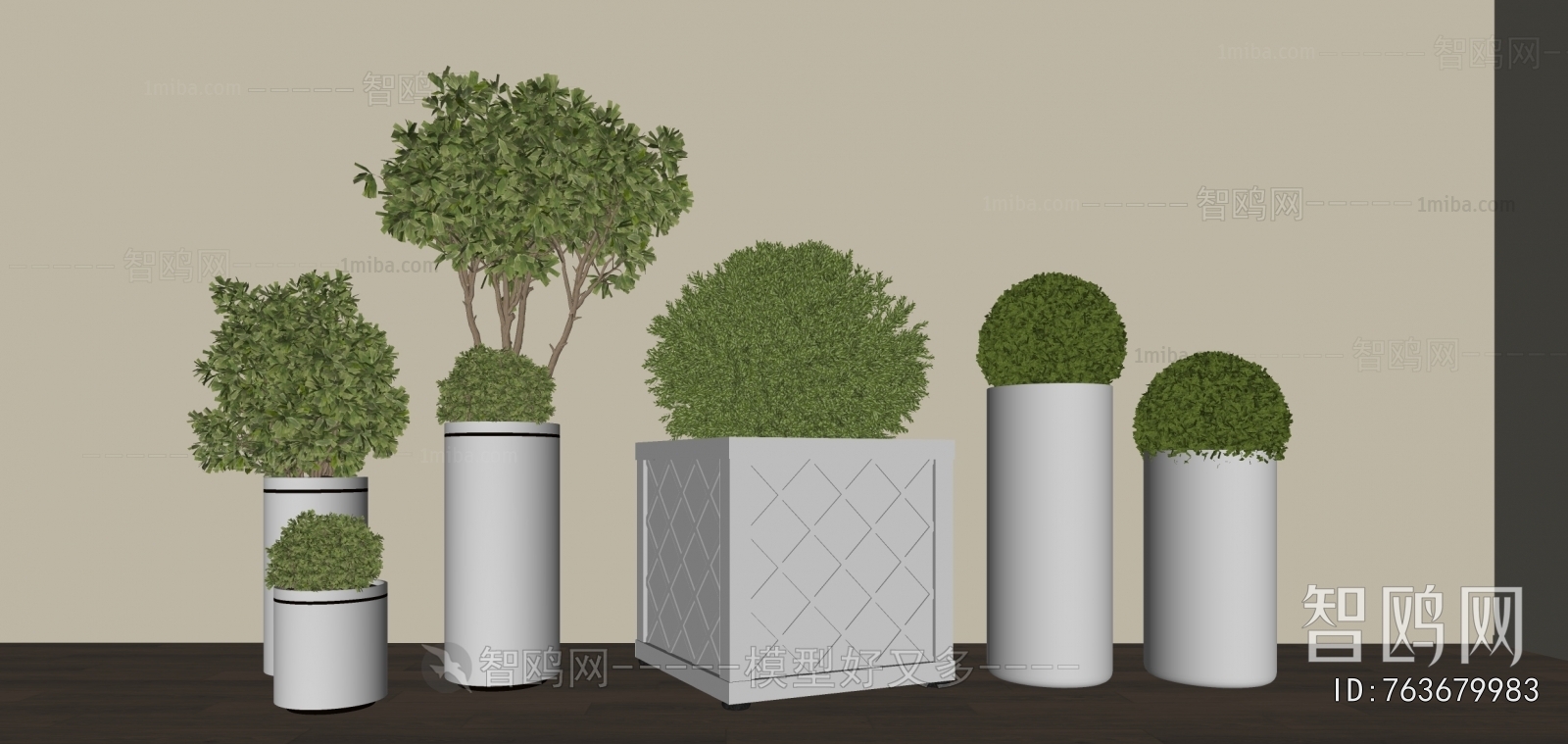 Modern Ground Green Plant Potted Plants