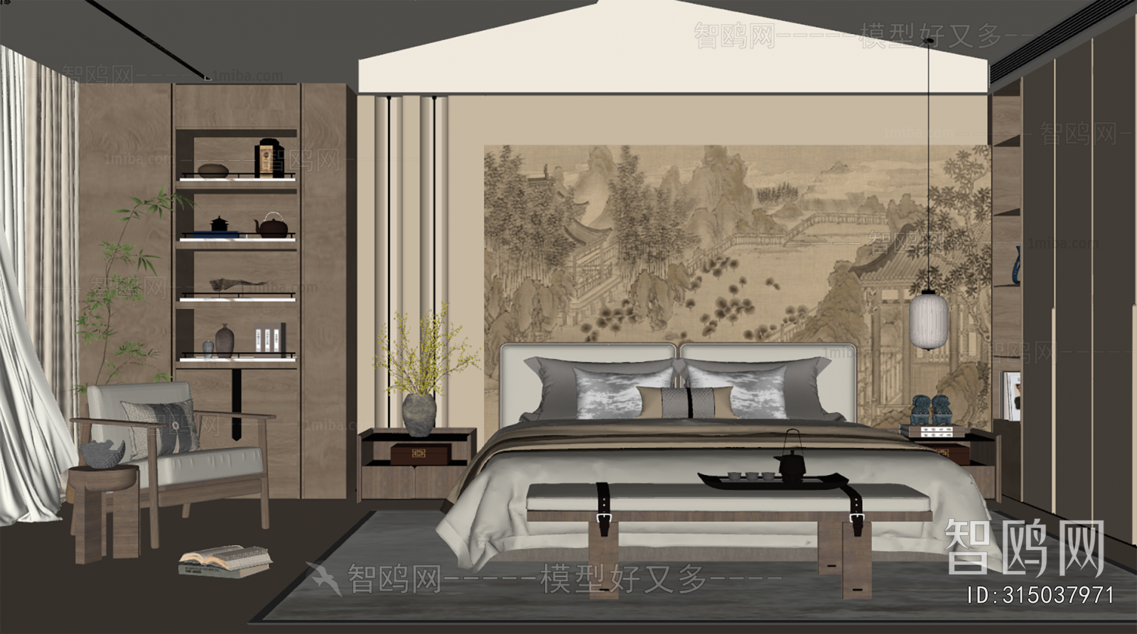 New Chinese Style Bedroom