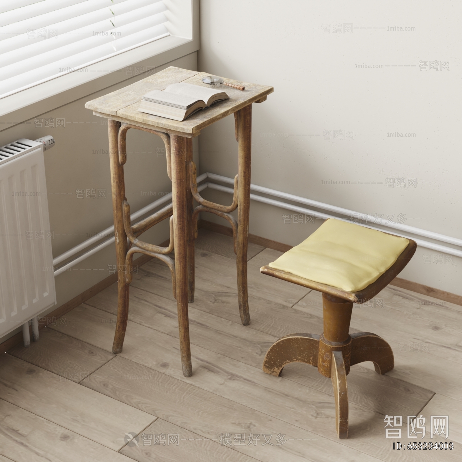 Wabi-sabi Style Computer Desk And Chair