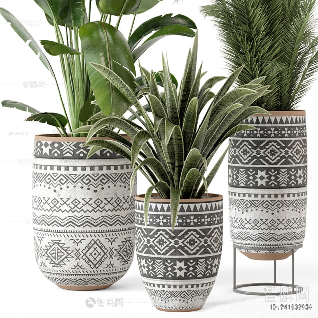 Modern Ground Green Plant Potted Plants