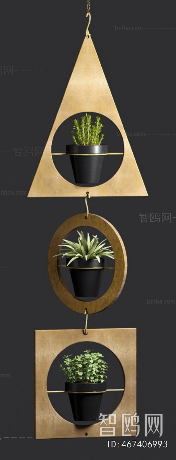 Modern Potted Green Plant