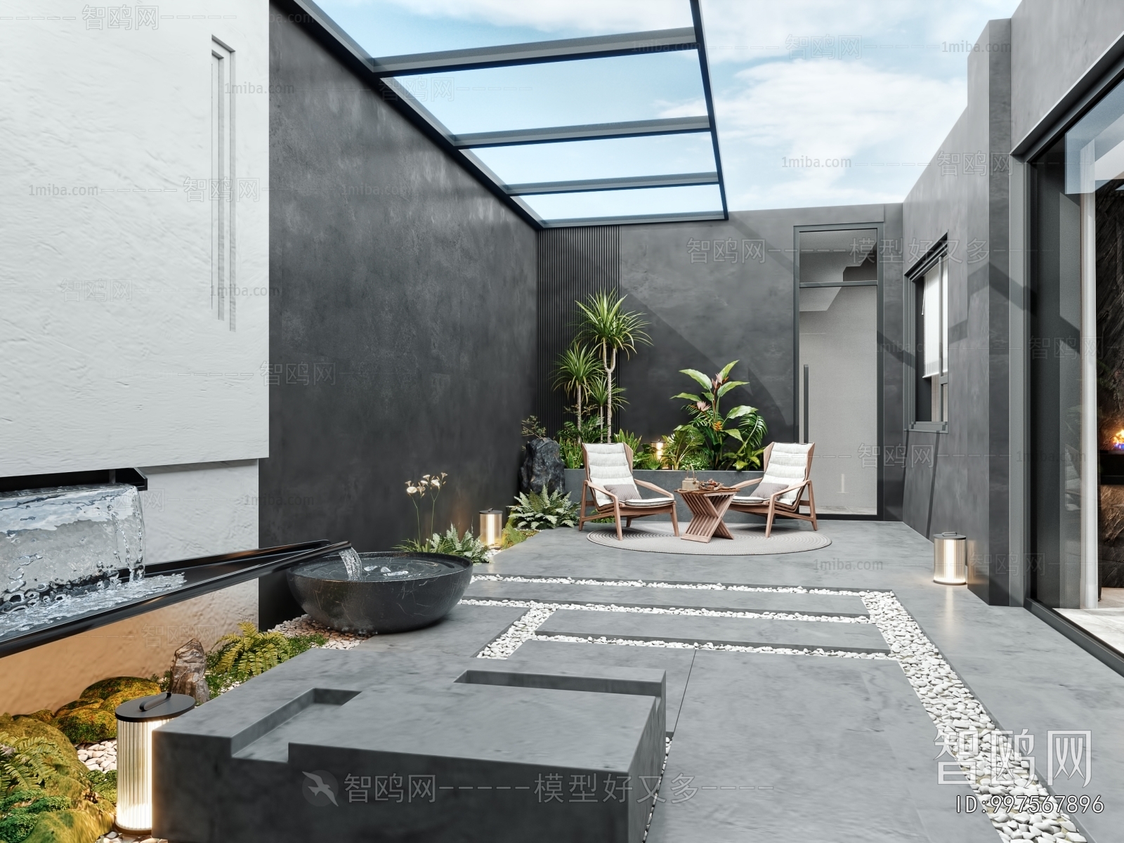 Modern Courtyard/landscape