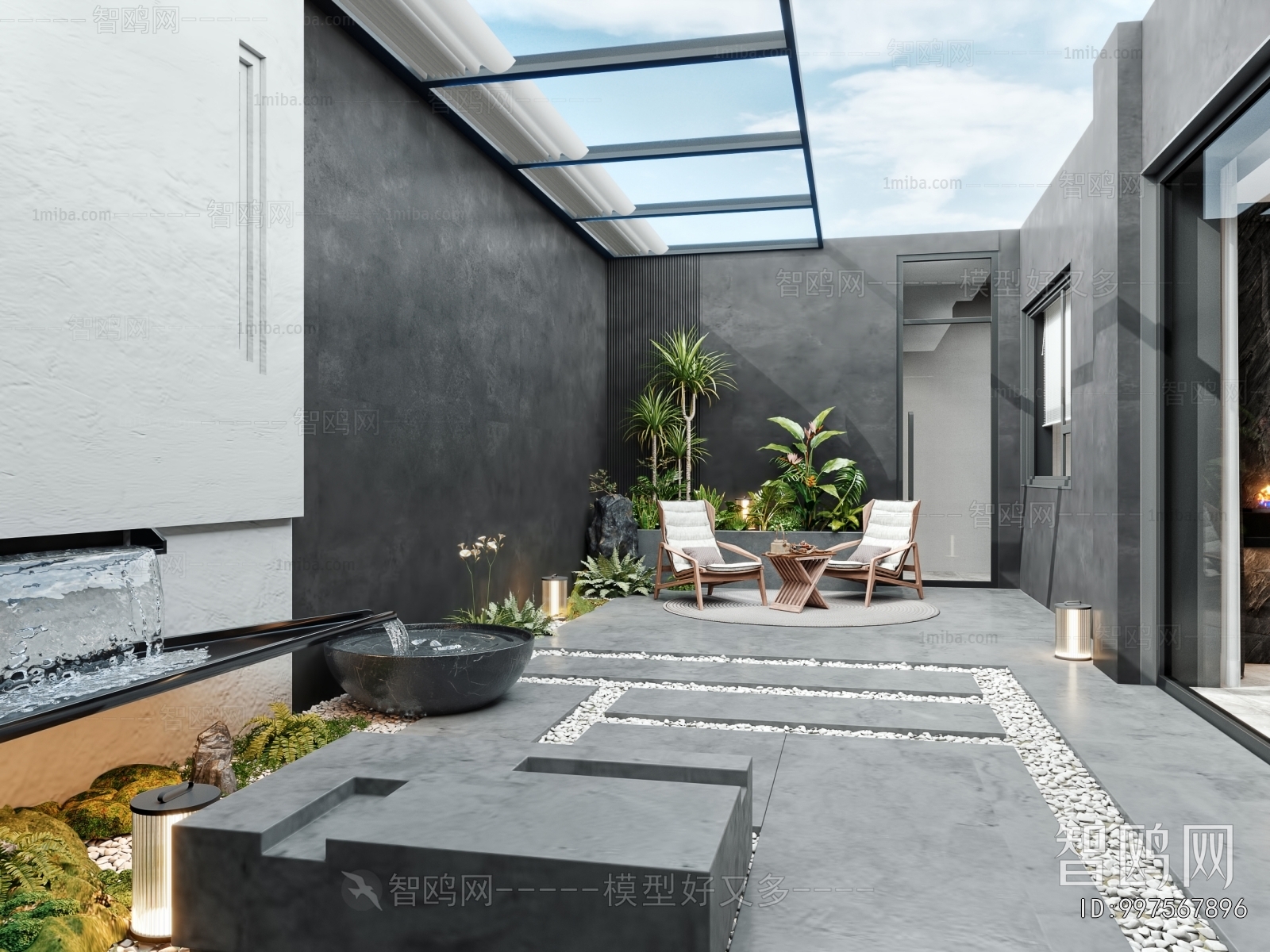 Modern Courtyard/landscape