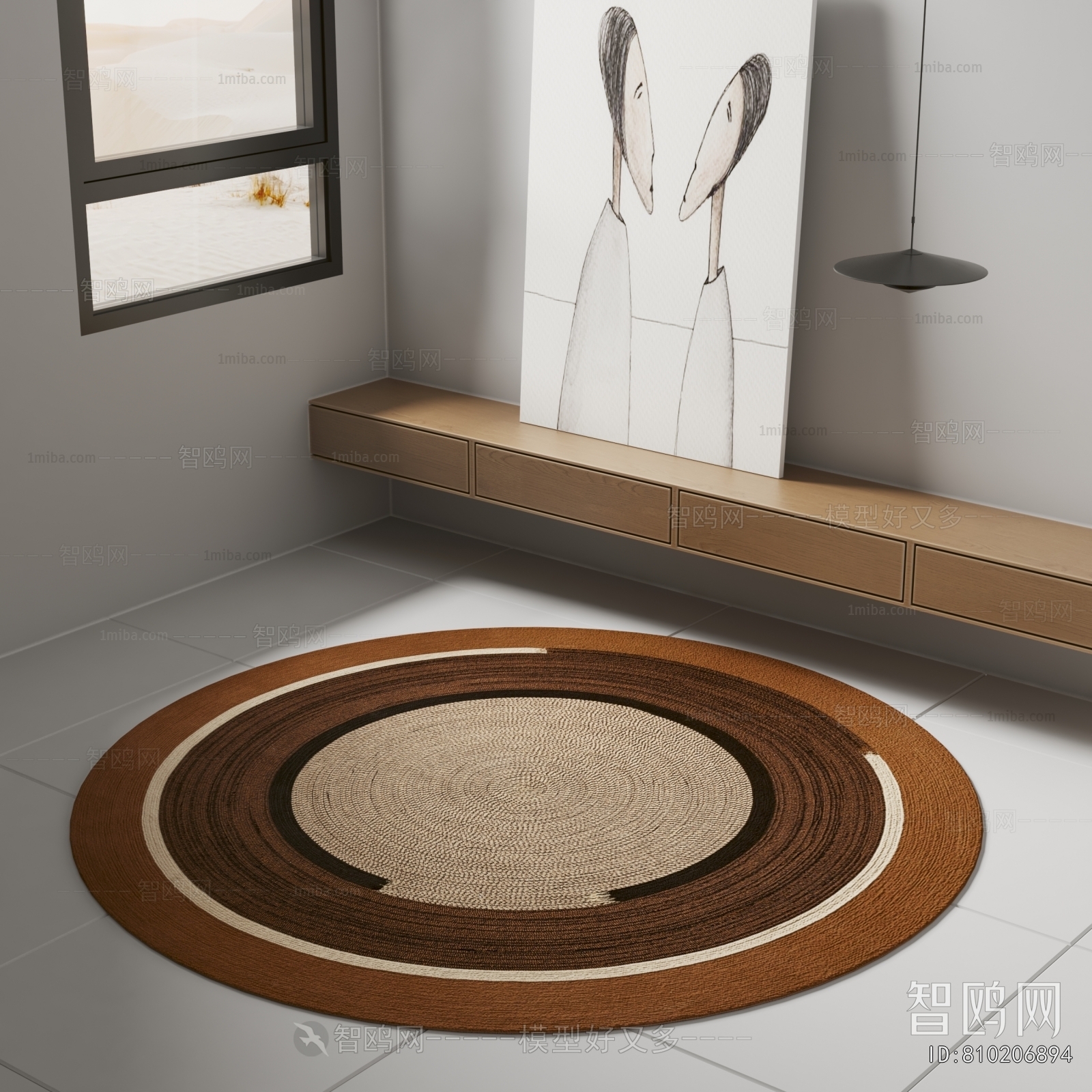 Wabi-sabi Style Circular Carpet