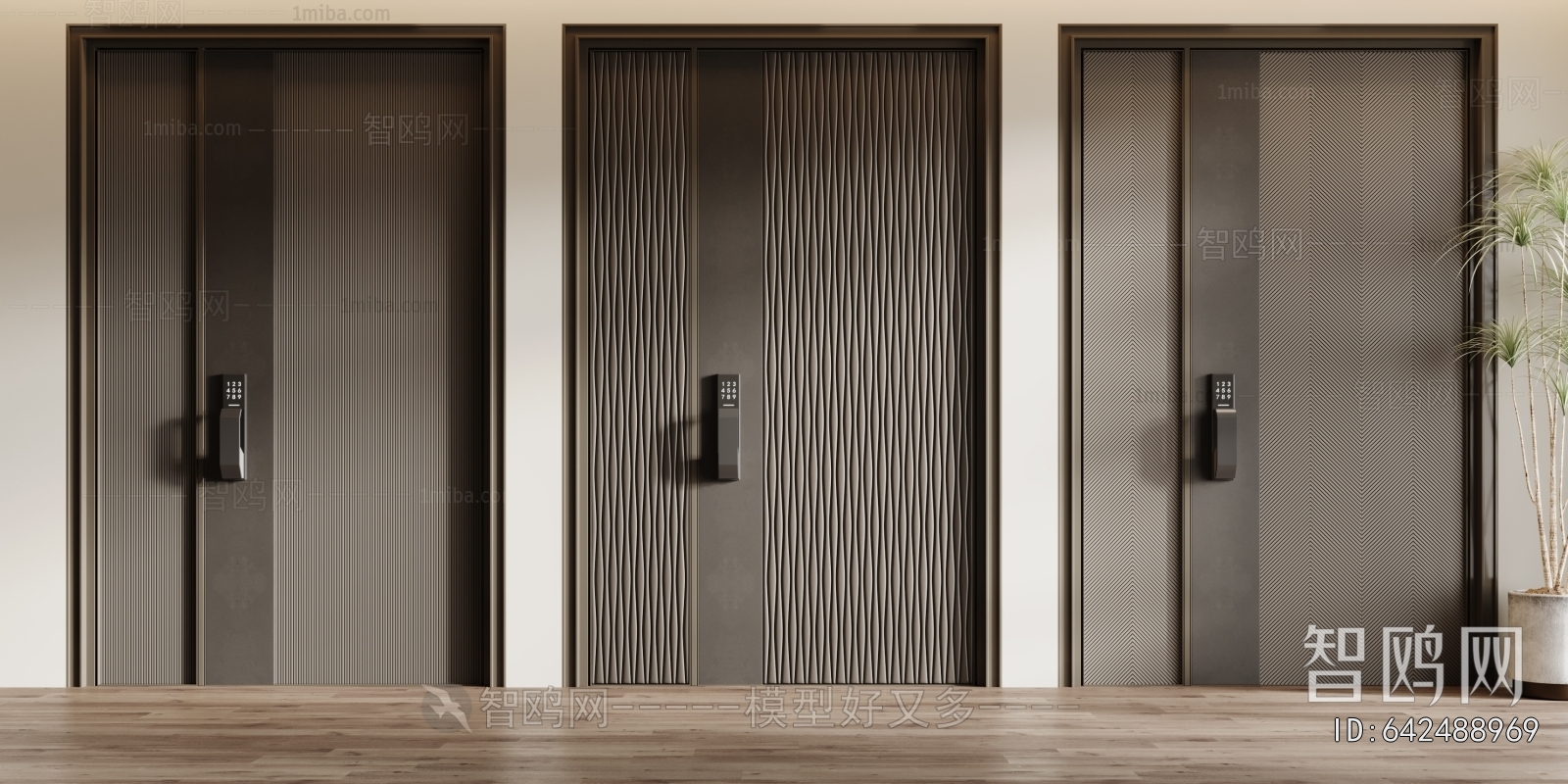 Modern Unequal Double Door