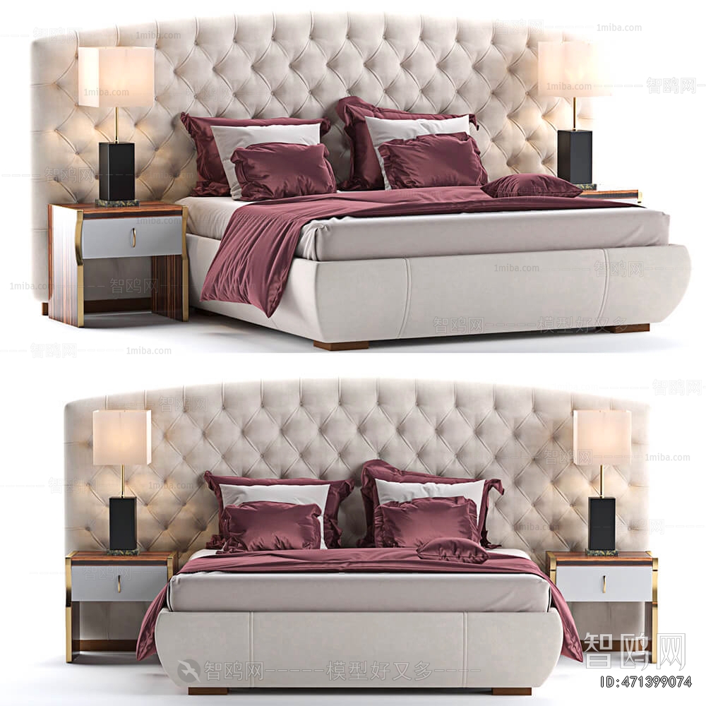 Simple European Style Double Bed