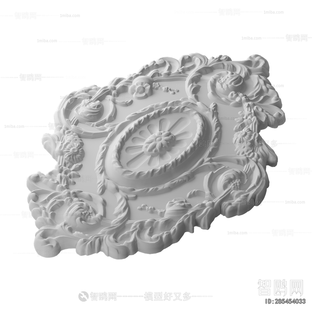 European Style Plaster Carved Top Plate