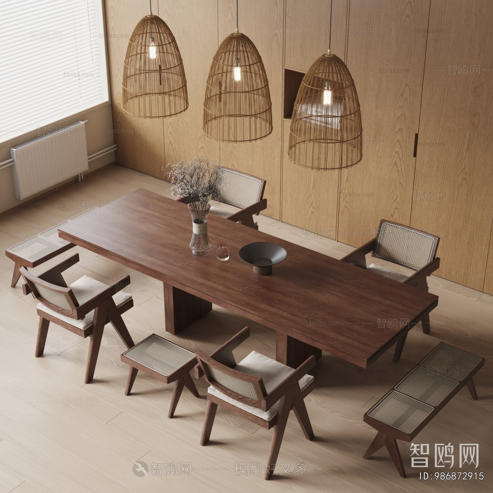 Wabi-sabi Style Dining Table And Chairs