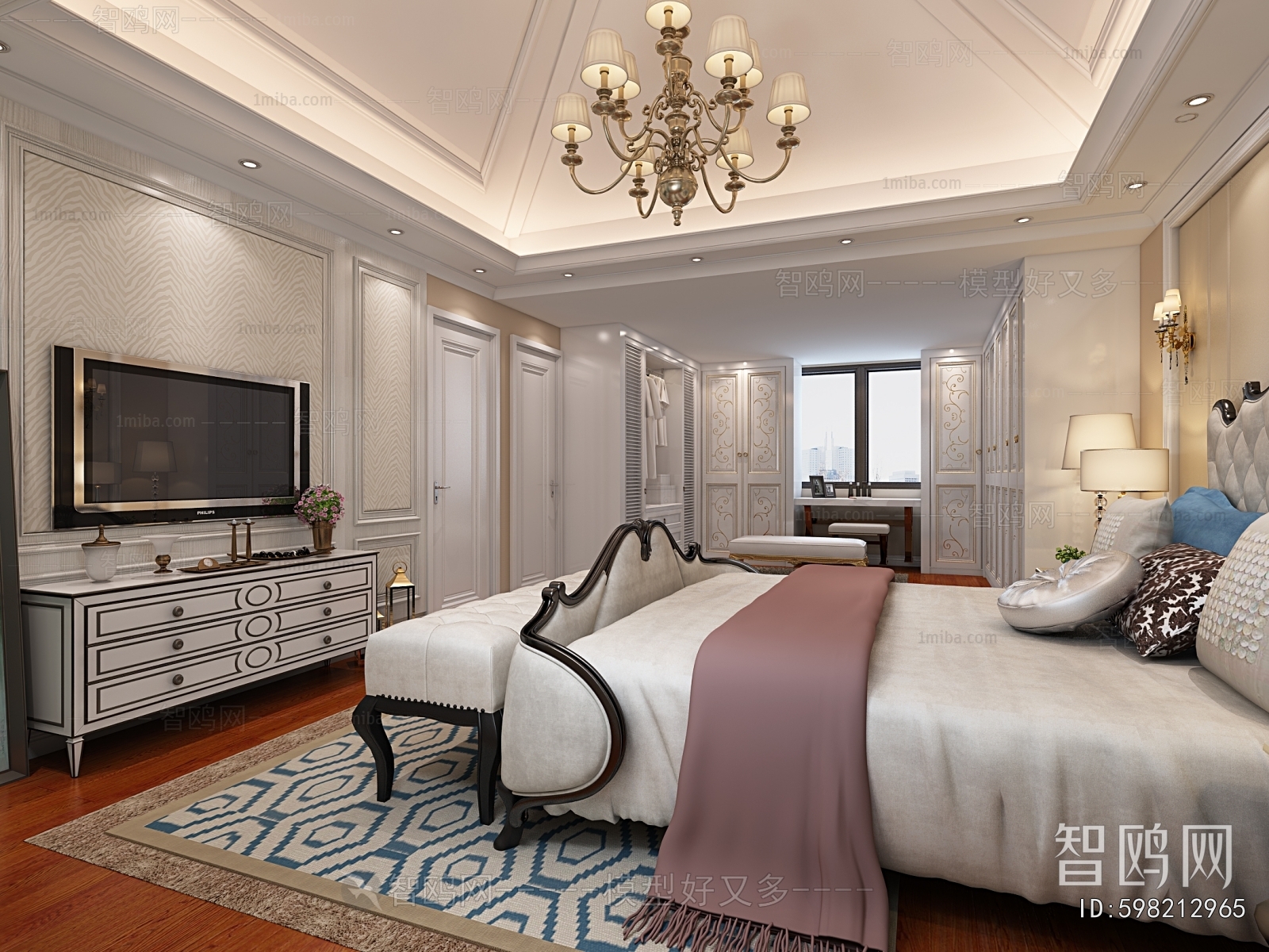 Simple European Style Bedroom