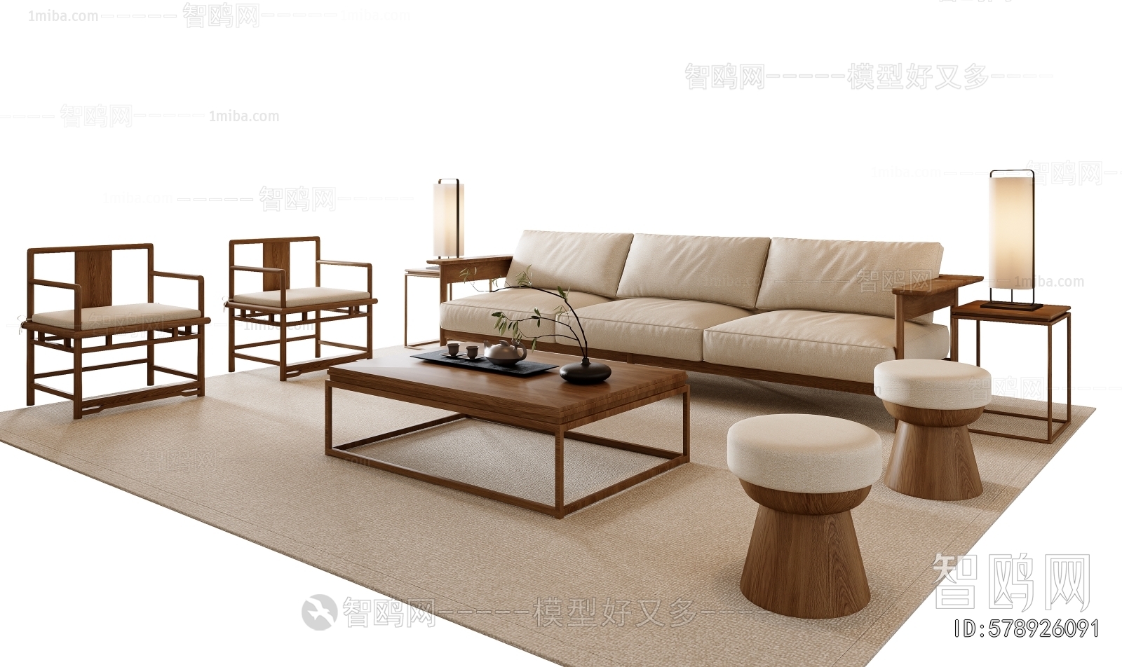 New Chinese Style Sofa Combination