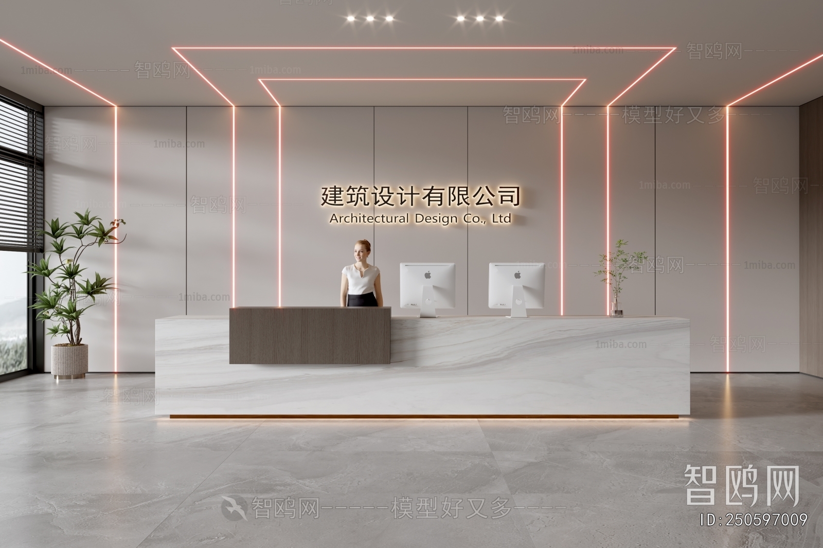 Modern Office Reception Desk