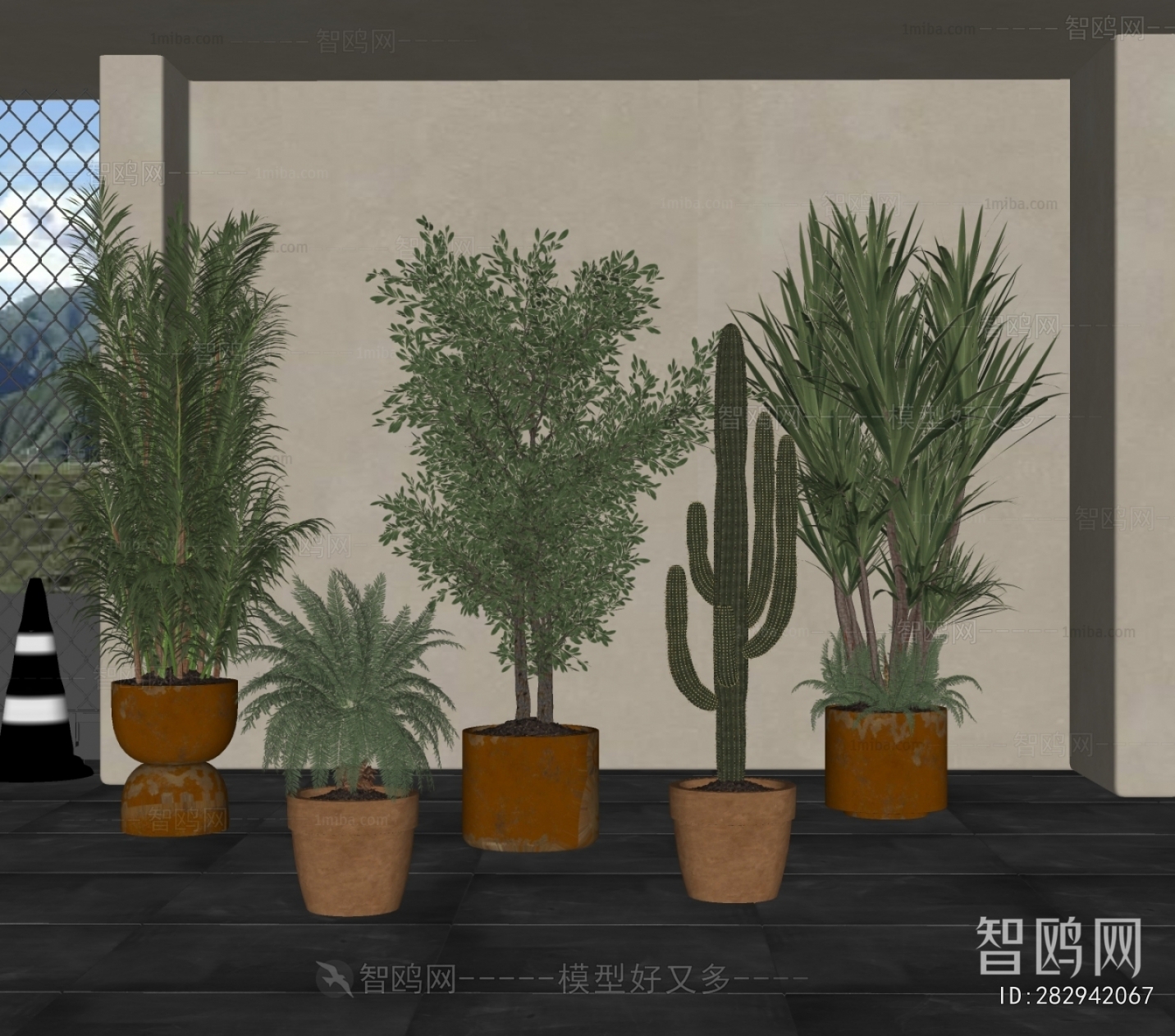 Modern Ground Green Plant Potted Plants