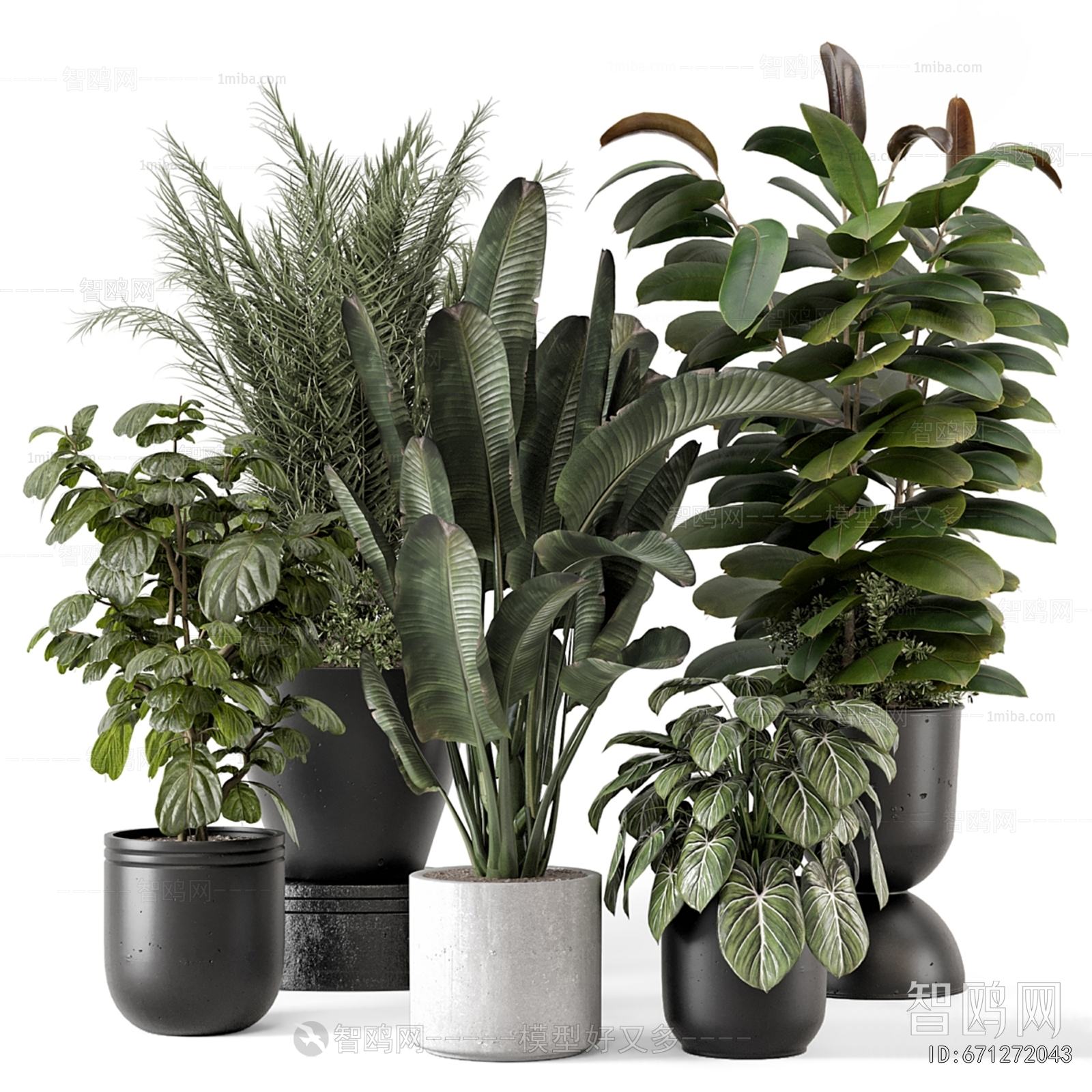 Modern Ground Green Plant Potted Plants