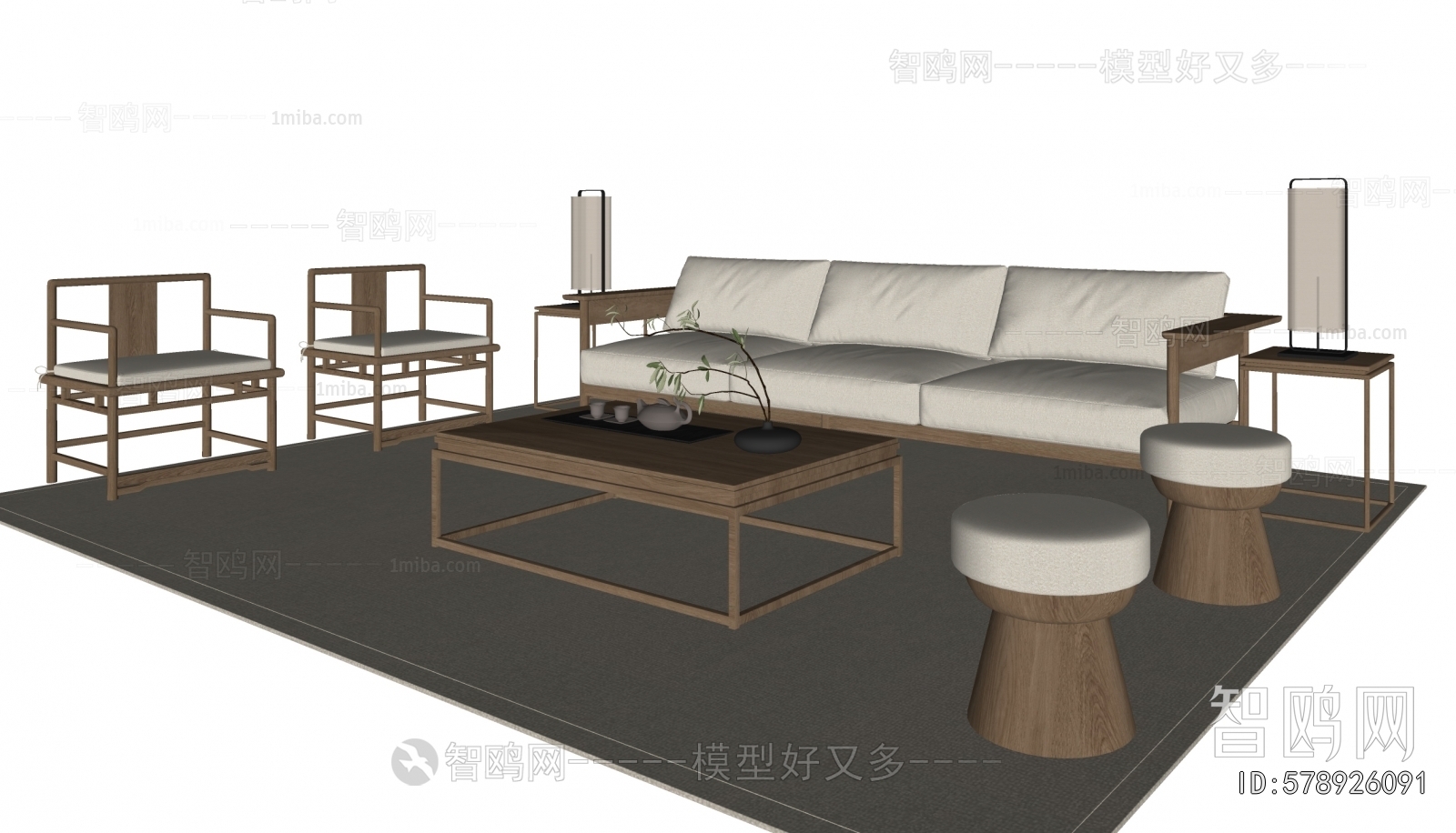 New Chinese Style Sofa Combination