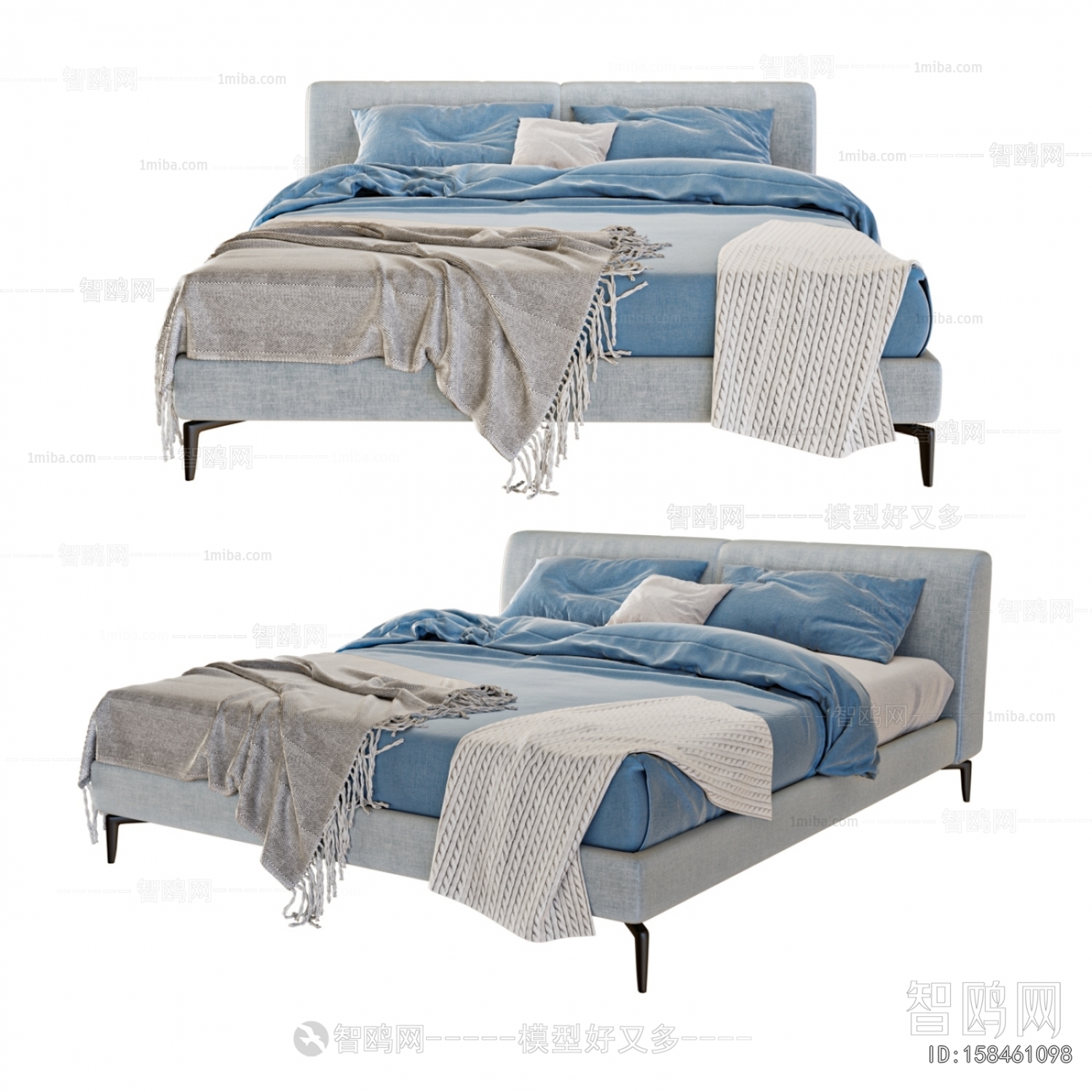 Simple European Style Double Bed