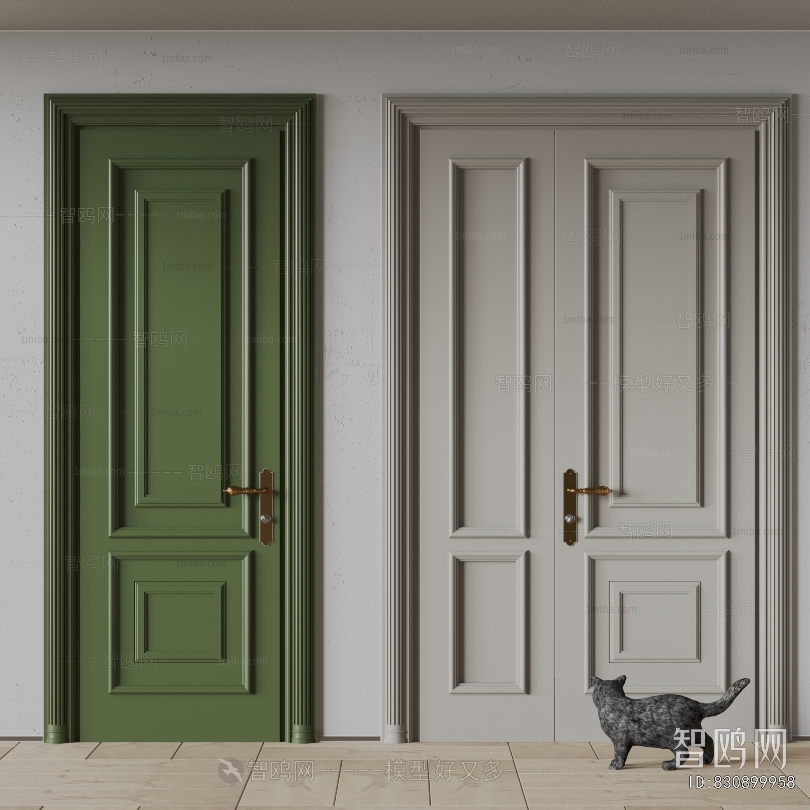 Simple European Style Single Door