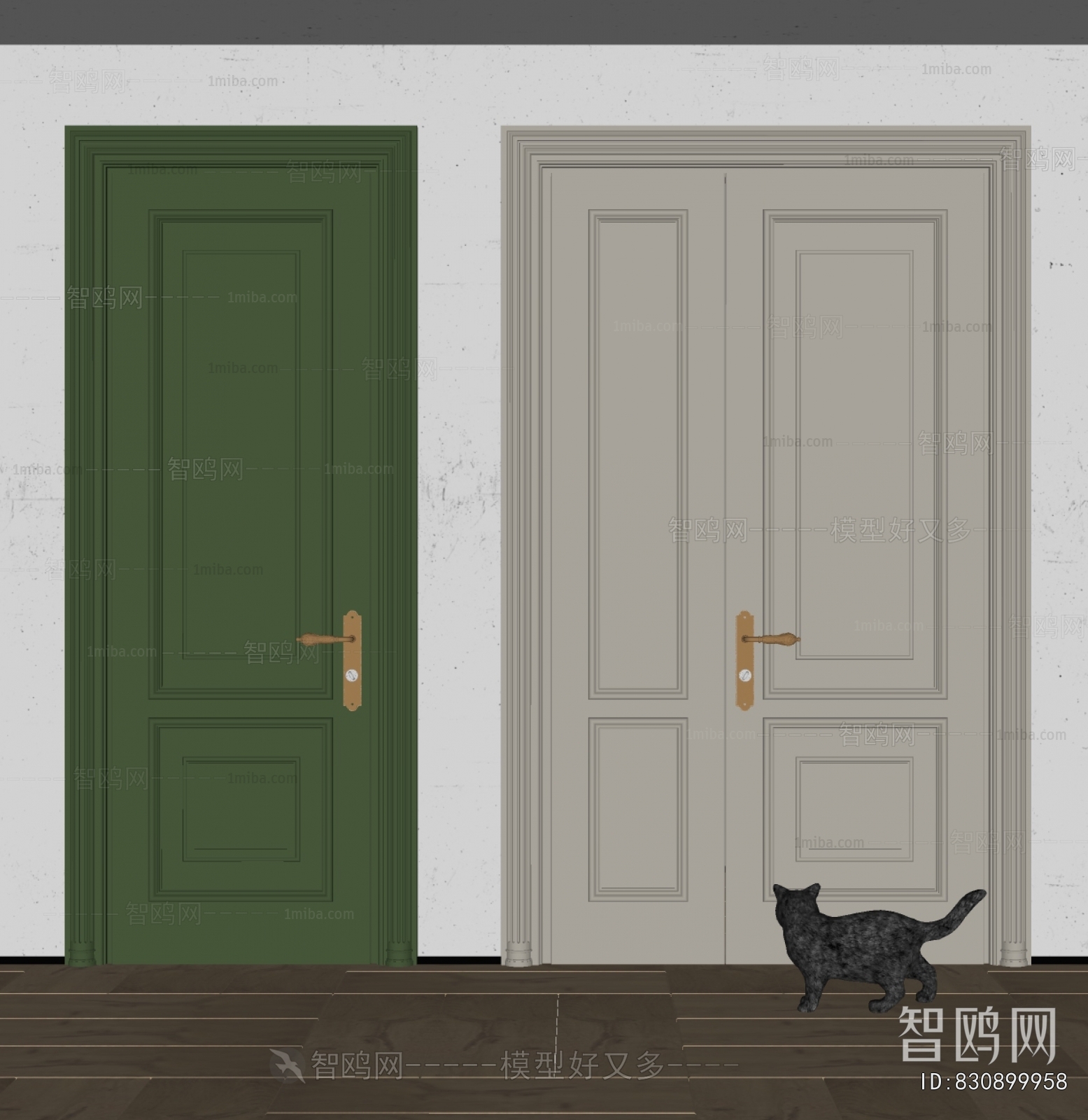 Simple European Style Single Door