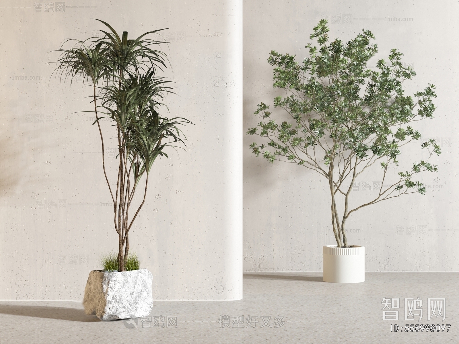 Modern Ground Green Plant Potted Plants