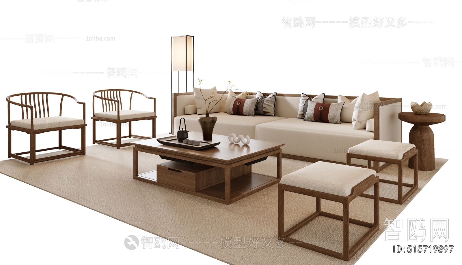 New Chinese Style Sofa Combination