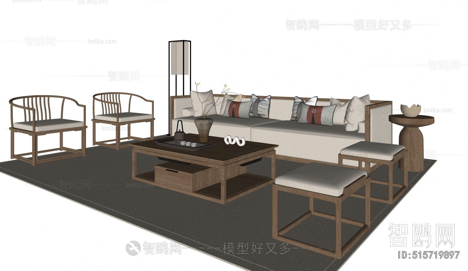 New Chinese Style Sofa Combination