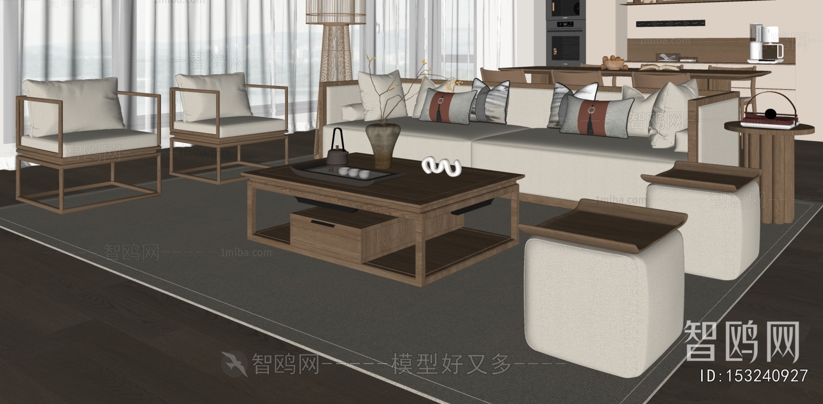 New Chinese Style Sofa Combination