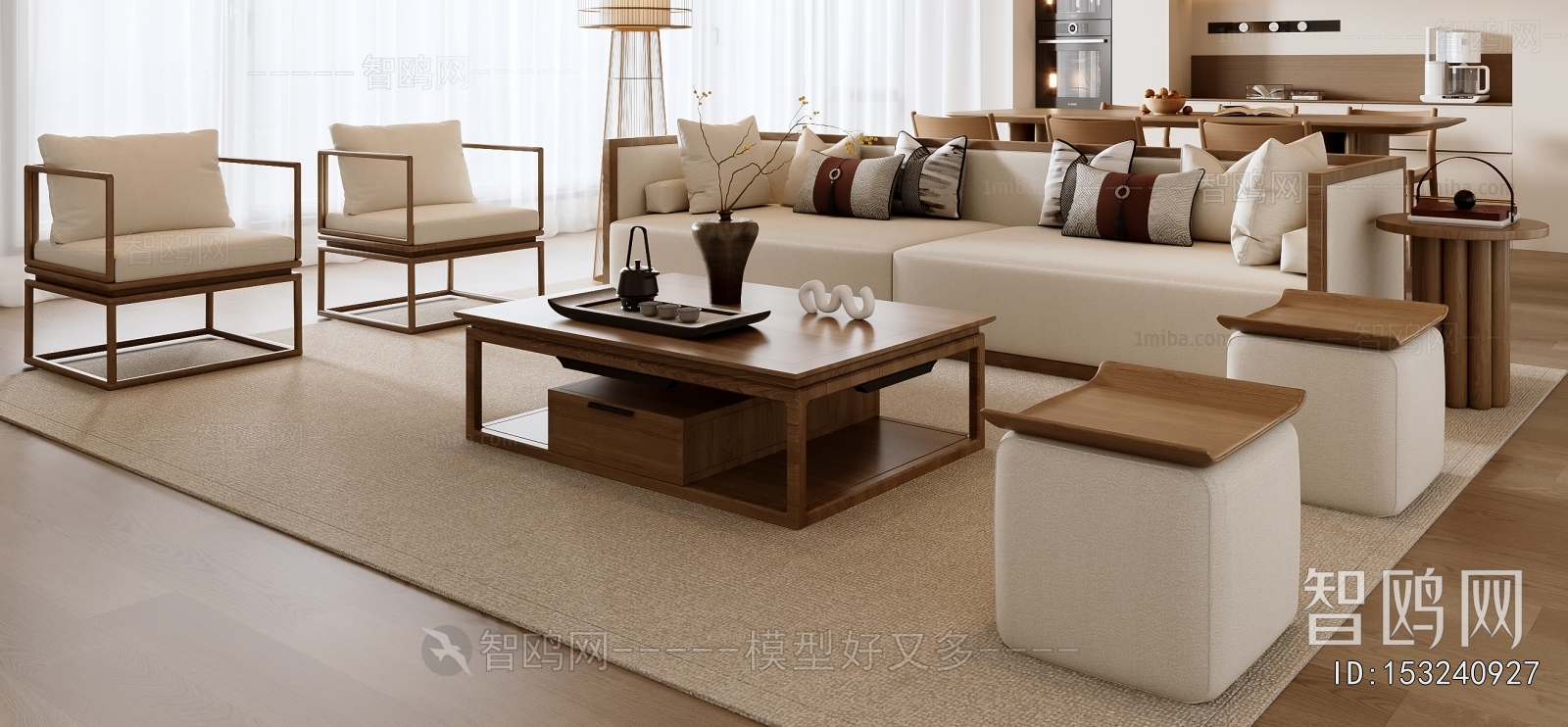 New Chinese Style Sofa Combination