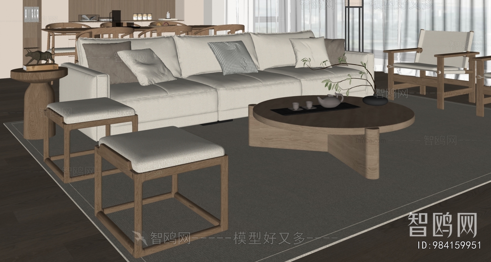 New Chinese Style Sofa Combination