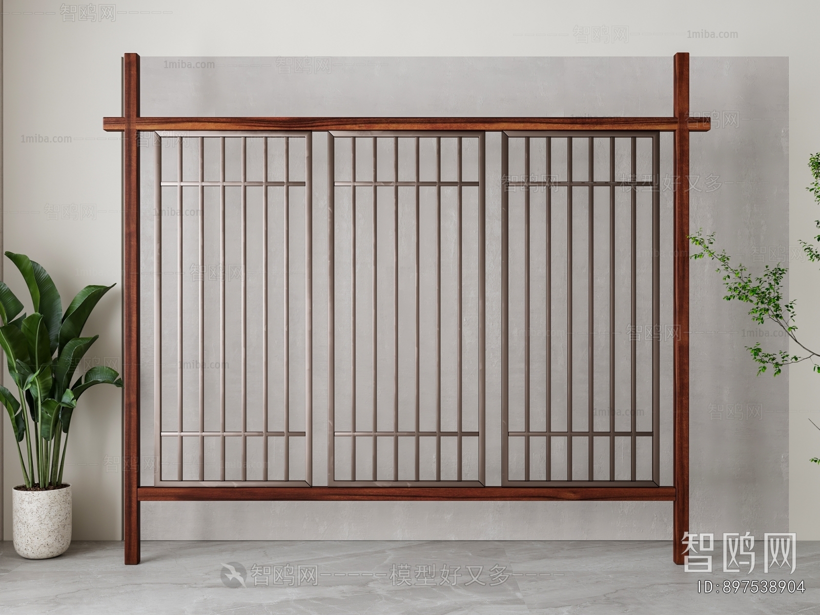 New Chinese Style Wooden Screen Partition