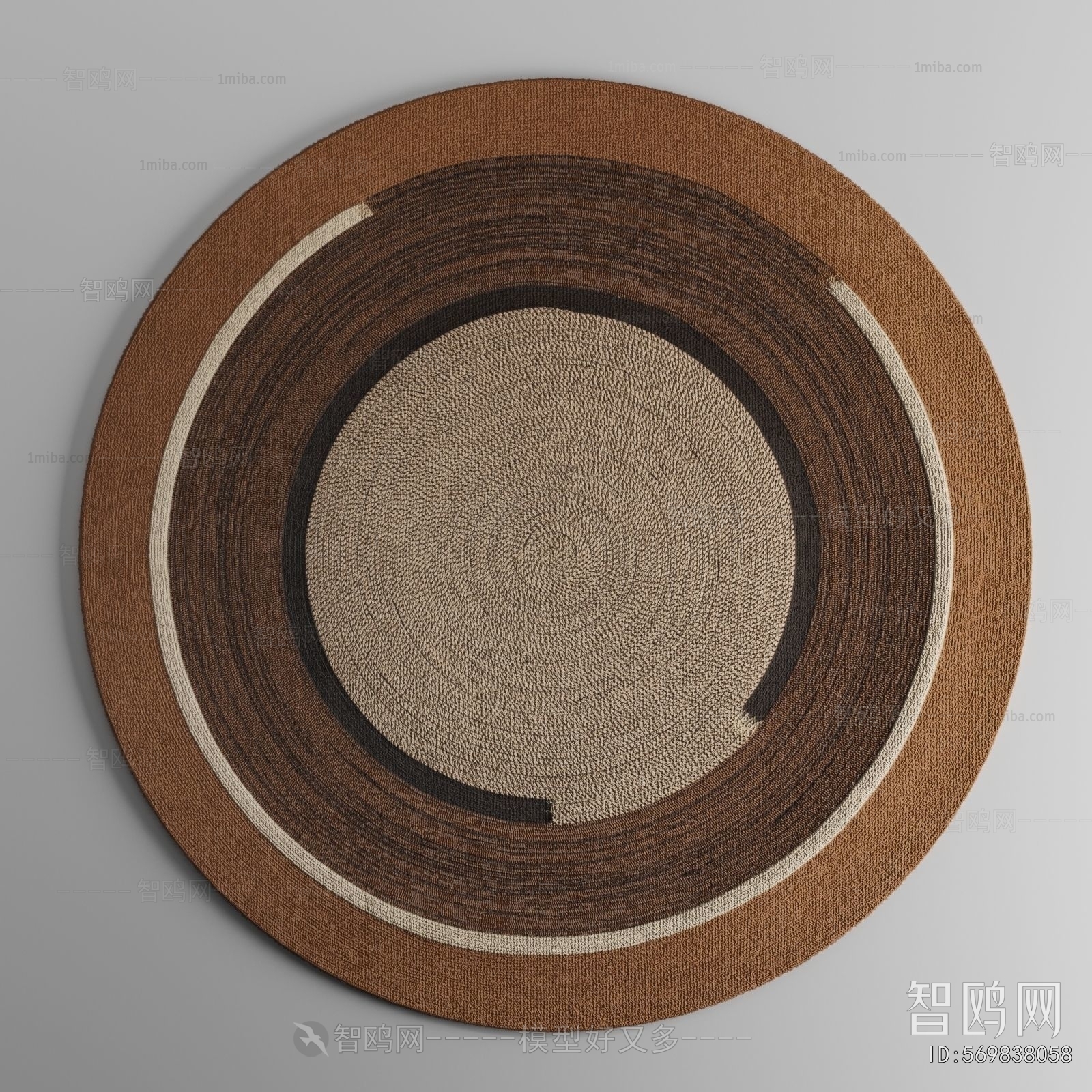 Wabi-sabi Style Circular Carpet