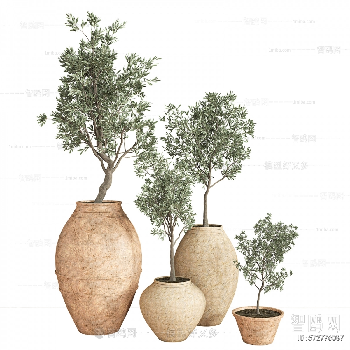 Wabi-sabi Style Ground Green Plant Potted Plants