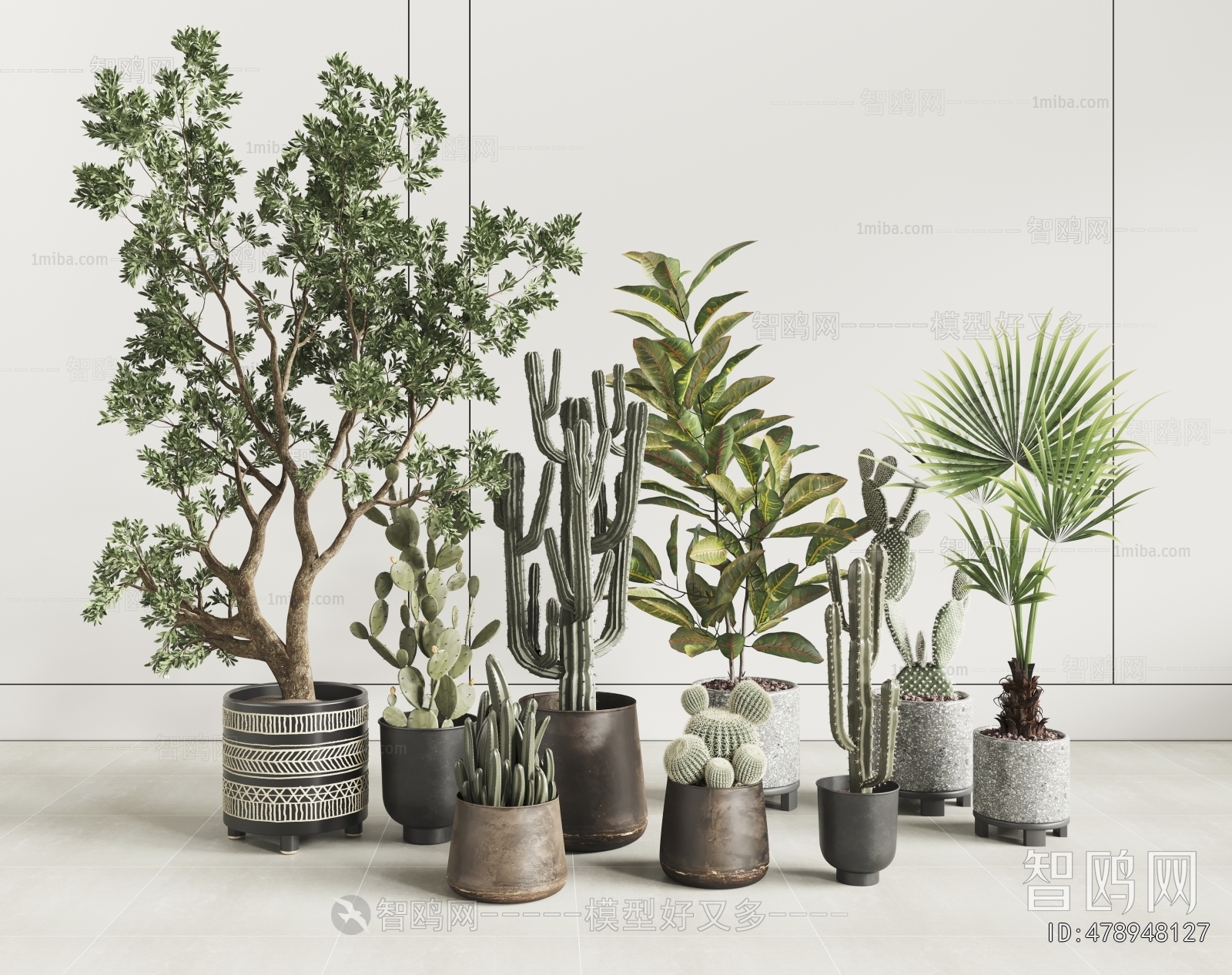 Modern Ground Green Plant Potted Plants