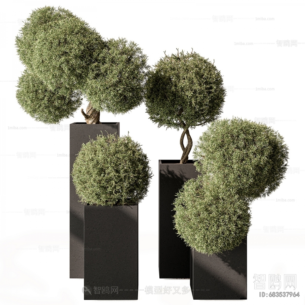 Modern Ground Green Plant Potted Plants