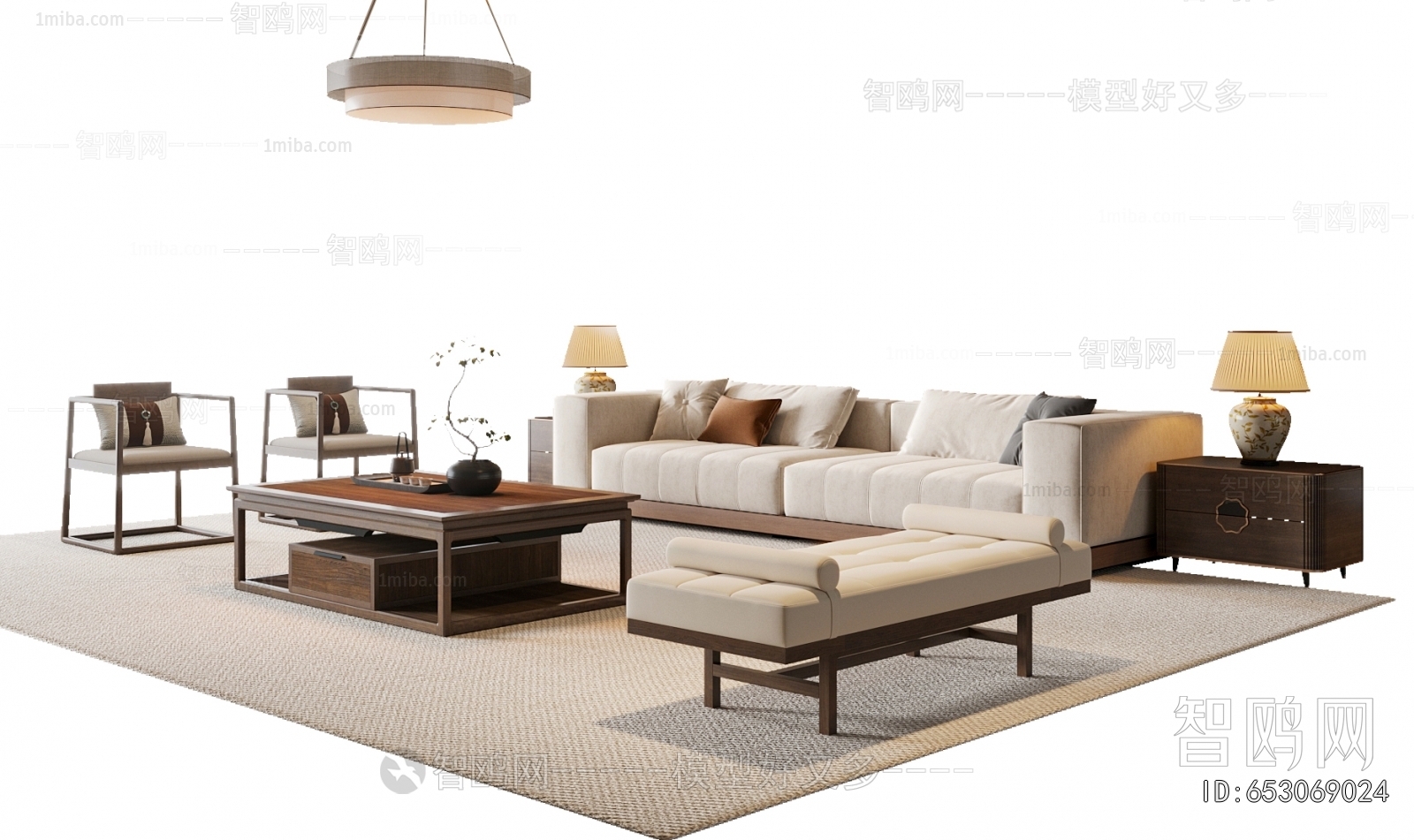 New Chinese Style Sofa Combination