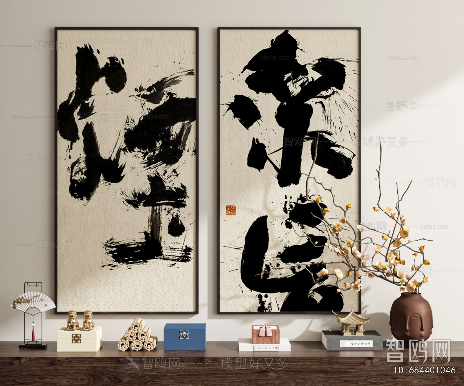 New Chinese Style Calligraphy And Painting