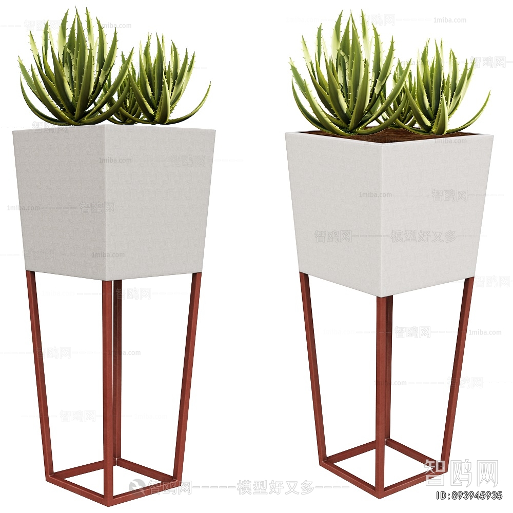 Modern Potted Green Plant