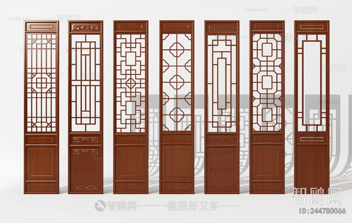 Chinese Style Wooden Screen Partition