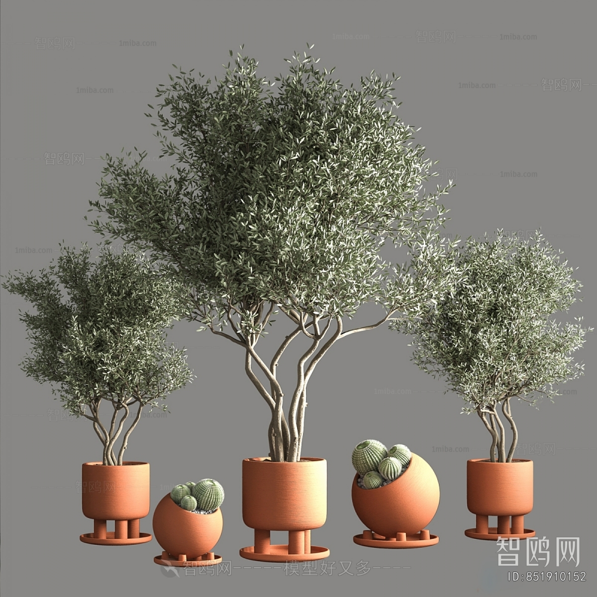 Modern Ground Green Plant Potted Plants