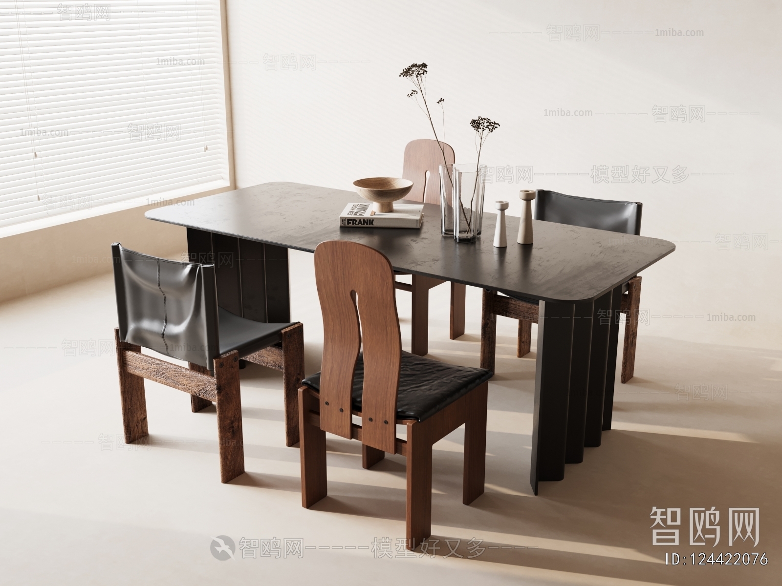 Wabi-sabi Style Dining Table And Chairs