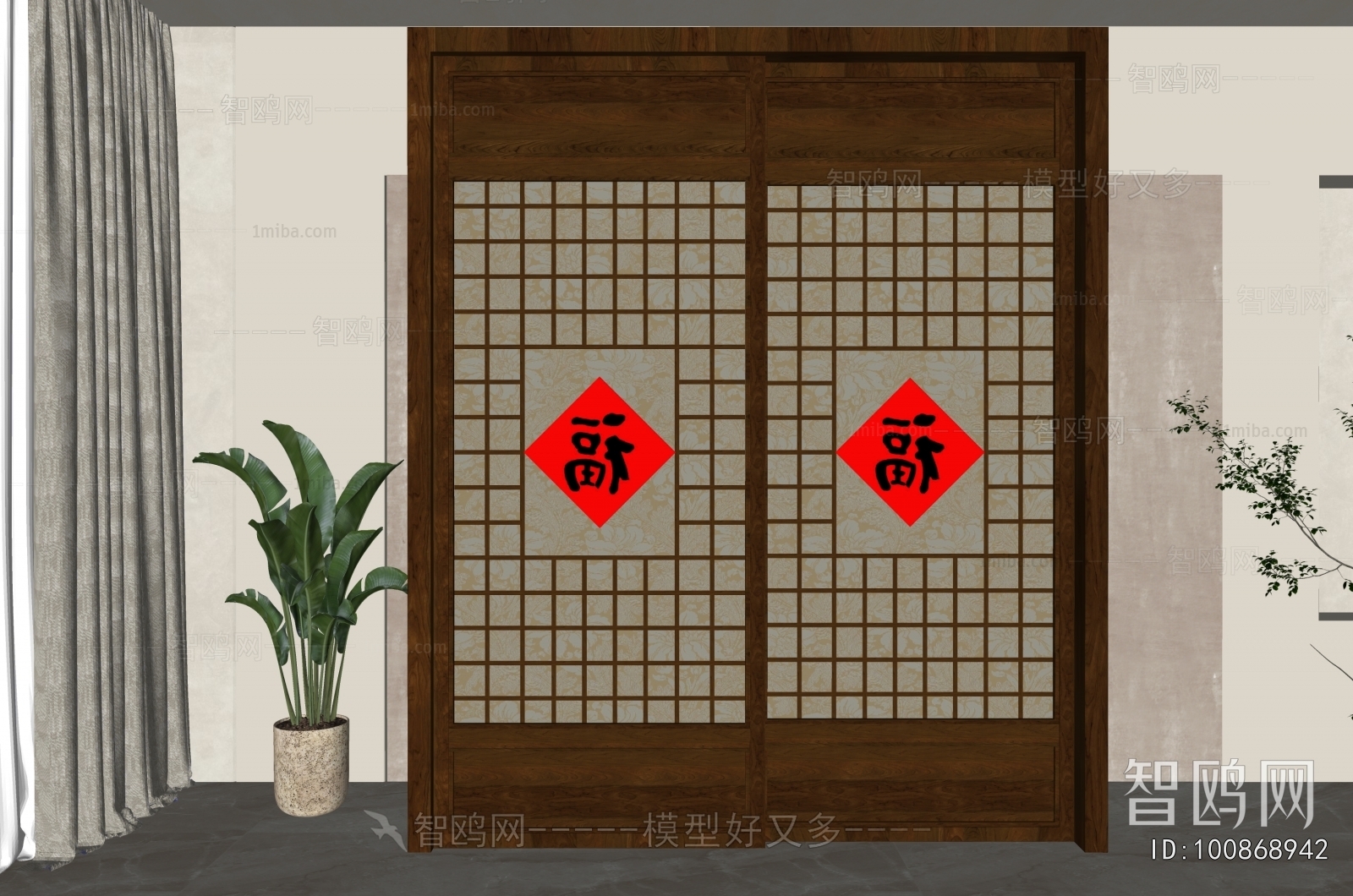 New Chinese Style Sliding Door