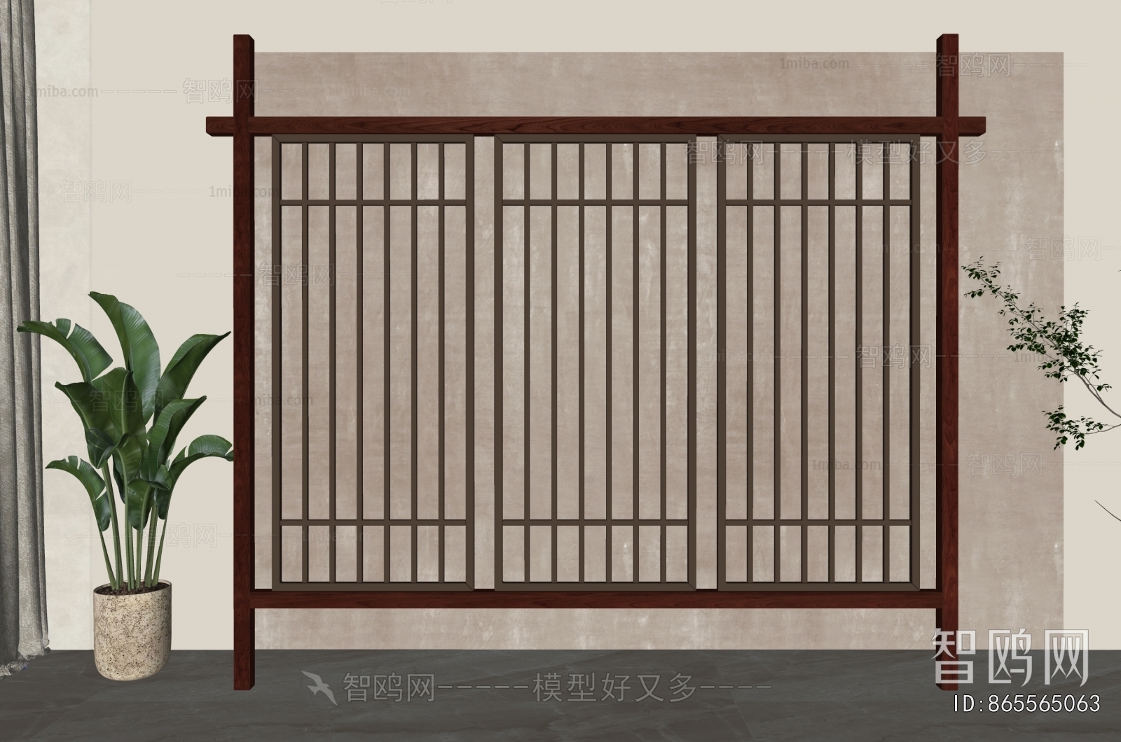 New Chinese Style Wooden Screen Partition