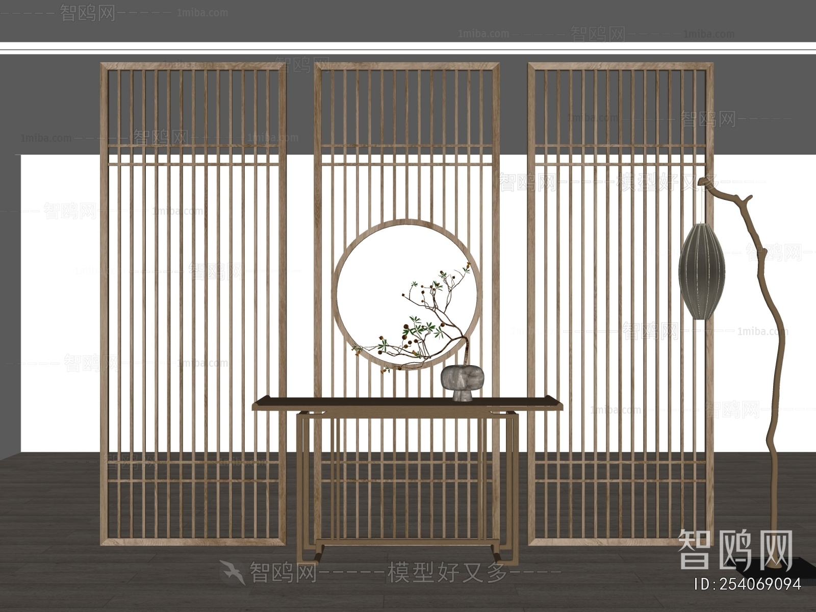 New Chinese Style Wooden Screen Partition