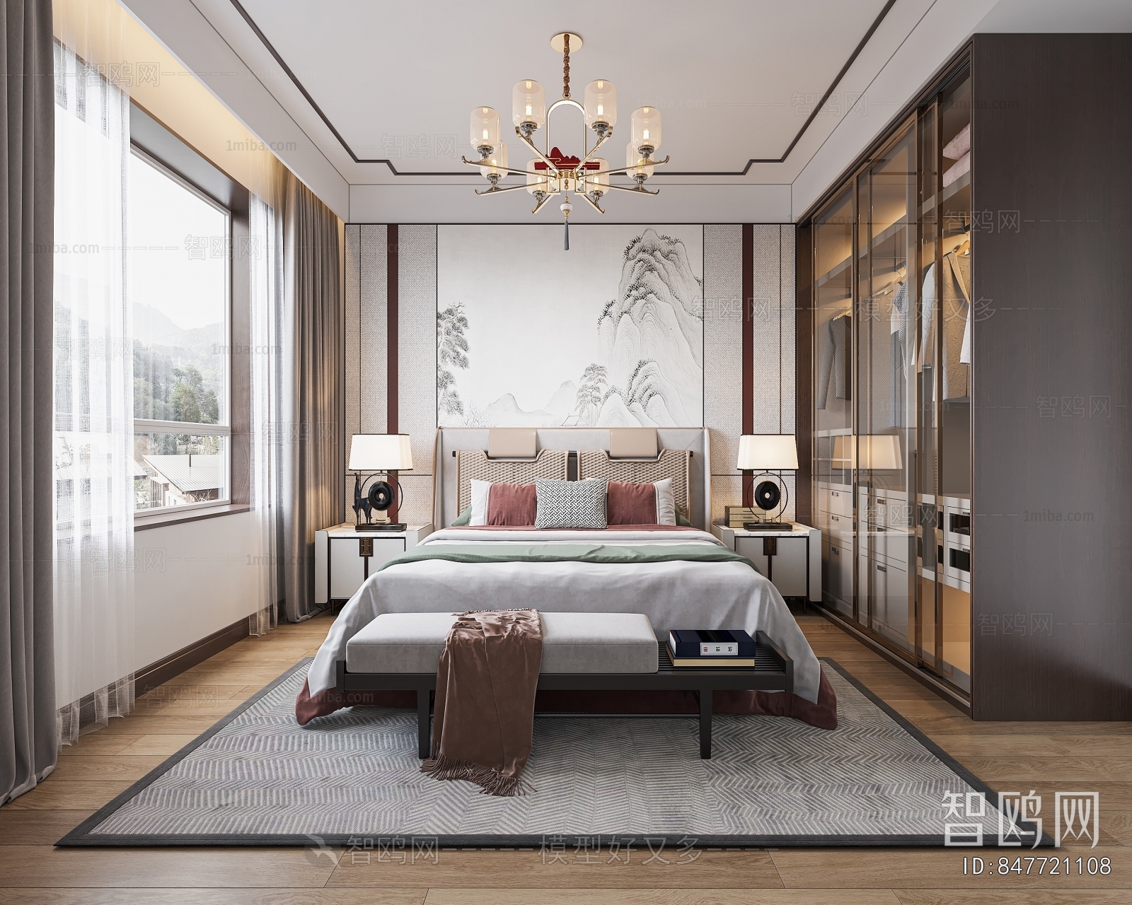 New Chinese Style Bedroom