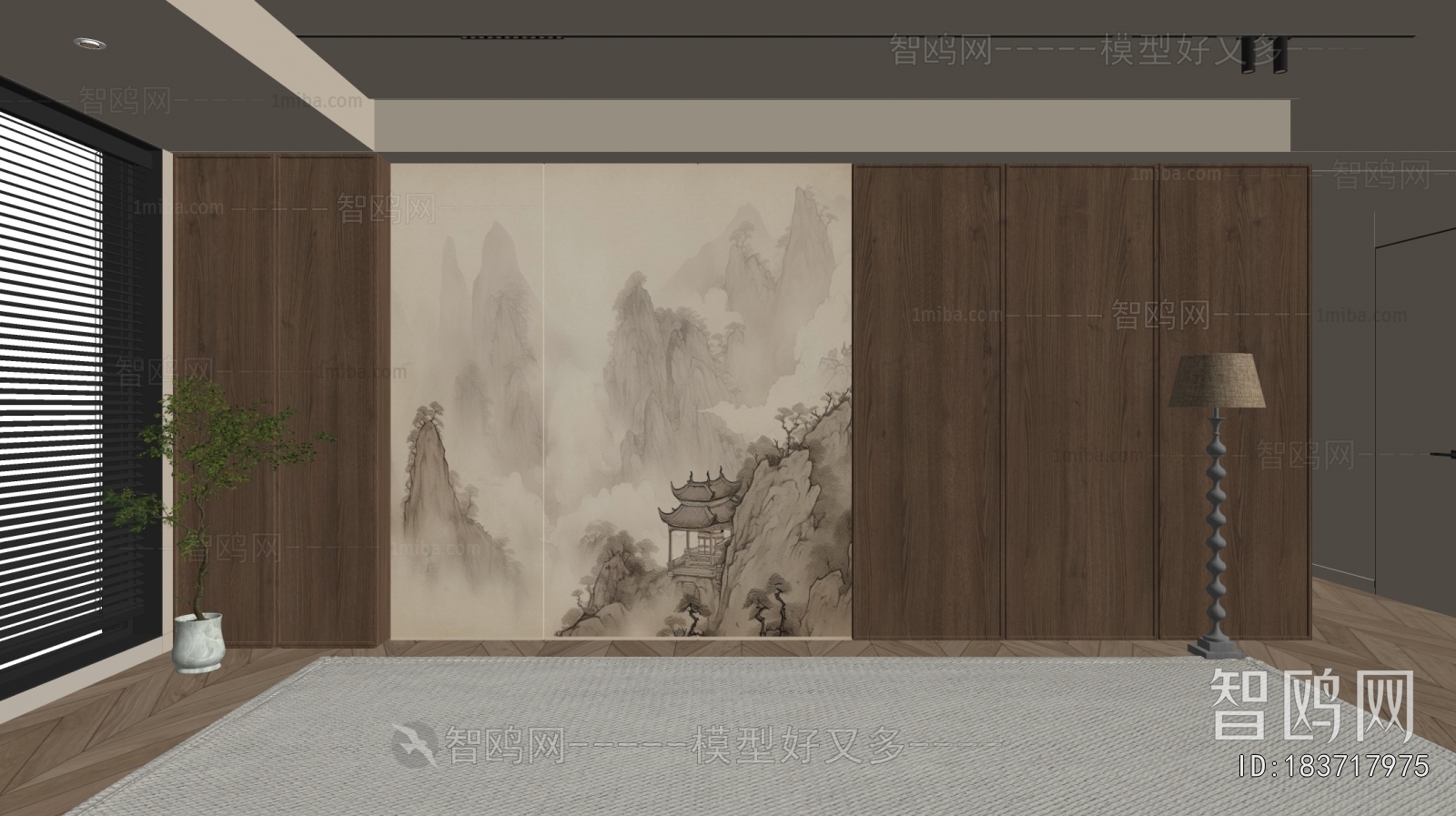 New Chinese Style TV Wall