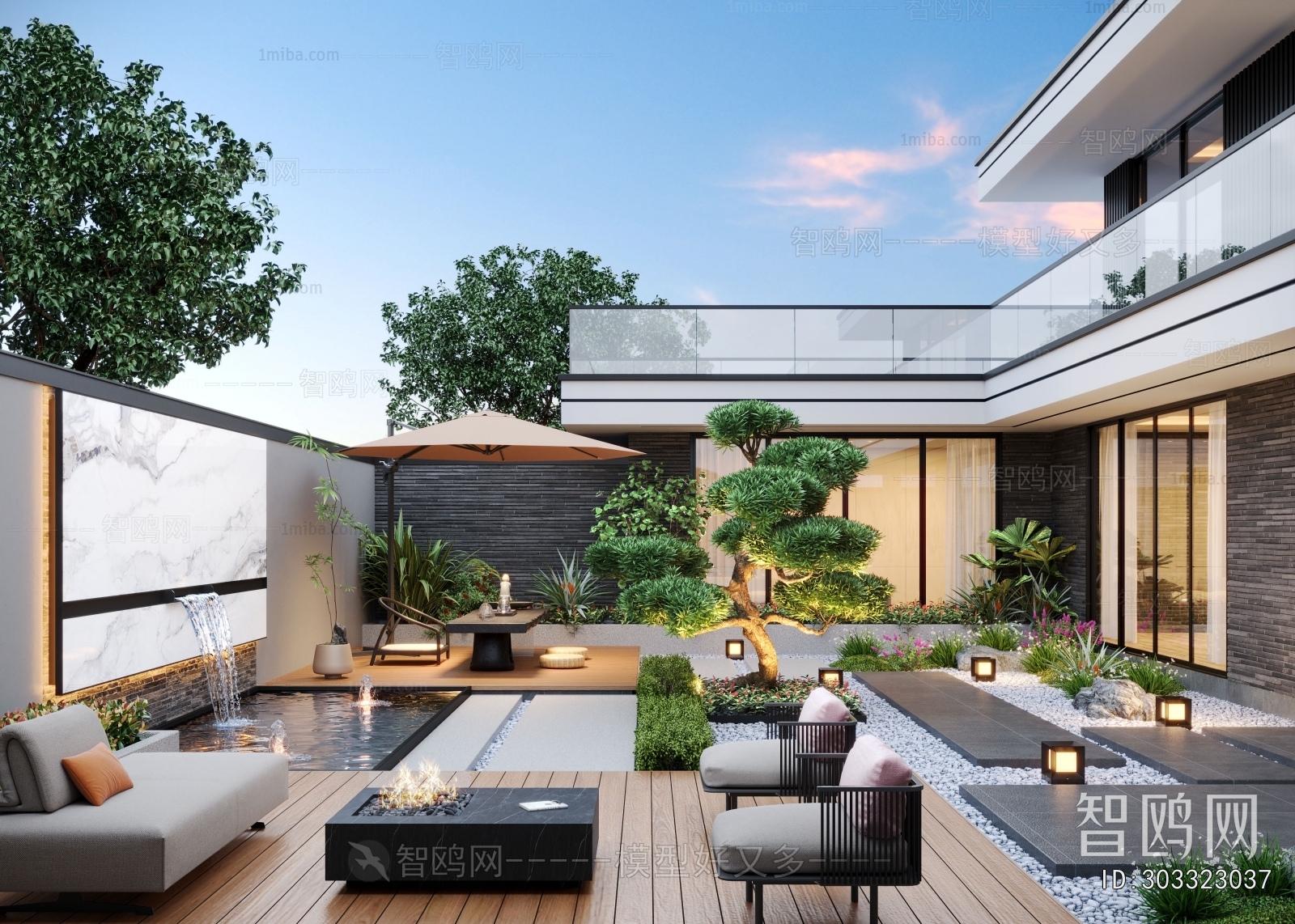 Modern Courtyard/landscape