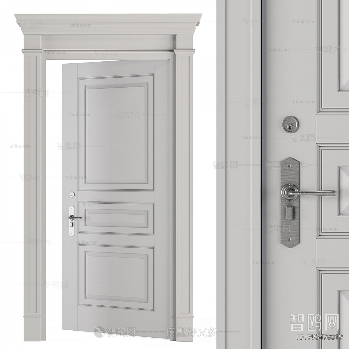 Simple European Style Single Door