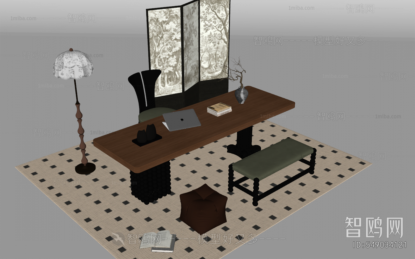 French Style Computer Desk And Chair